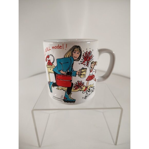 Mom's a Great ROLL Model Covered Mug Tea Coffee by Action  Japan NO LID - Picture 1 of 6